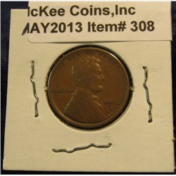 308. 1914 D Lincoln Cent. VF 20.