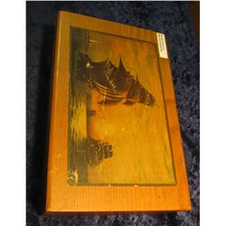 309. Cedar Wood Jewelry Box with Ships & Lighthouse design.