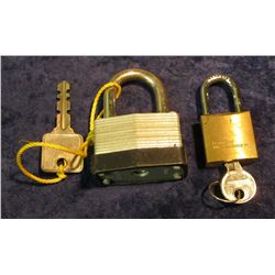 316. Pair of heavy padlocks with keys.