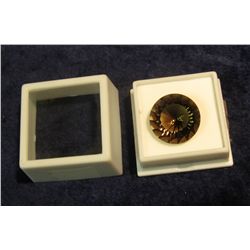 317. 16.7 Carat Smoky Quartz faceted Round 20mm Gem in box.