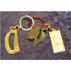 321. Sear Pocket Screwdriver; Key-chain Screwdriver; "D" Key-chain; & "Deutchsland" Banknote Key-rin