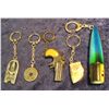 Image 1 : 330. Fishing Plug Flashlight Key ring; Geode Key ring; Derringer Key ring; Scissors Key ring; & Anci
