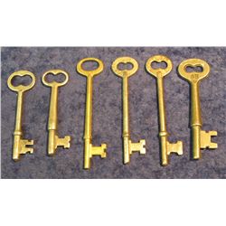 334. Group of six different Skeleton Keys.