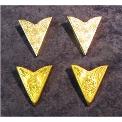 349. (2) Pair of Western Shirt Collar Engraved Metal decorations.