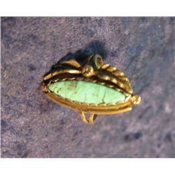 754. Ladies Sterling Silver and Turquoise Ring. Bent shank.