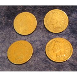 755. 1873, 1880, 1887, 1895 Indian Cents. G-VG.