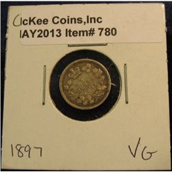 780. 1897 Canada Five Cent Silver. VG-8.