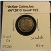 Image 1 : 783. 1900 Oval O's Canada Five Cent Silver. VF. Scratch.