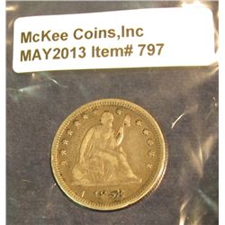 797. 1858 U.S. Seated Liberty Quarter. F-12.