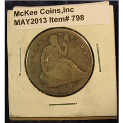 798. 1858 O U.S. Seated Liberty Half Dollar. G/AG.