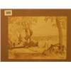 Image 1 : Framed sepia wash of a figure on a country road by P. Maze, 10x8" £40 - 60...