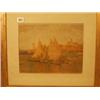 Image 1 : Framed watercolour of a harbour scene by Frank Branwyn, 12x9" £200 - 300...