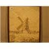 Image 1 : Framed pencil and wash people and windmill, initialled RTA, 12x14" £40 - 60...