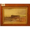 Image 1 : Framed watercolour of figure and horse on beach by Marcus Holmes, 8x6" £60 - 80...