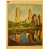 Image 1 : Framed watercolour of Central Park, New York by P. Maze, 9x11" £80 - 120...