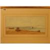 Image 1 : Framed watercolour of a shore scene with people by Martin Snape, 12x6" £150 - 200...