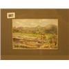 Image 1 : Framed watercolour of a figure by a Hong Kong bridge, initialled MM, 7x5" £30 - 50...