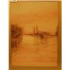 Image 1 : Framed watercolour of Shiplake Loch by Hugh Rudley 1917, 10x15" £150 - 200...