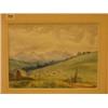 Image 1 : Framed watercolour of African village by Frank Brangwyn, 13x9" £60 - 80...