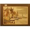 Image 1 : Framed watercolour of a harbour scene by Hugh Boycott Brown, 14x10" £120-180...