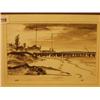 Image 1 : Framed ink of beach scene by Albert Marquet, 10x7" £120-180...