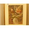 Image 1 : Framed watercolour of flowers in vase by Roland Oudot, 7x10" £50 - 80...