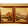 Image 1 : Framed pair of oils of cattle in mountain landscape by B. Ward, 16x19" £120 - 150...