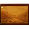 Image 1 : Framed watercolour of 19th century continental river scene not signed, 24x15" £60 - 80...