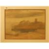 Image 1 : Framed watercolour of misty harbour scene by H. Brabason Brabason, 14x10" £200 - 300...