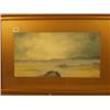 Image 1 : Framed watercolour of coastal scene with boat by R. D. Sherrin, 19x10" £150 - 250...