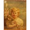 Image 1 : Framed oil of young girl with flowers by Jessica Hayllar, restored, 15x19" £200 - 300...