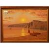 Image 1 : Framed oil of shore scene with boats by Cecil M. Round, 15x10" £200 - 300...