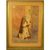 Image 1 : Framed watercolour a monk, Rome '85 by G. Rumeras, 15x21" £120-180...