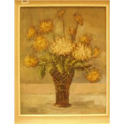 Framed oil of flowers in vase by A. Valette 1911, 15x20" £200 - 300...