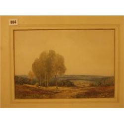 Framed watercolour of the South Downs by Charles Harrington, 14x10" £120-180...
