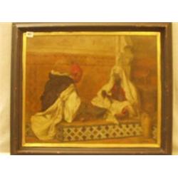 Framed oil of Arabs by Tony Binder, 24x20" £600 - 800...