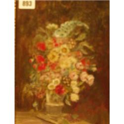 Framed oil of flowers by A. D. Lucas 1914, 12x8" £80 - 120...