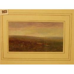 Framed watercolour of moorland scene by F. J. Widgery, 9x5" £120-180...
