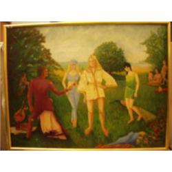 Framed oil 'A Rose for my Lady' initialled A. M. B. 44x30" £150 - 250...
