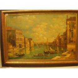 Framed oil of Venetian scene initialled A.P. 36x24" £500 - 700...