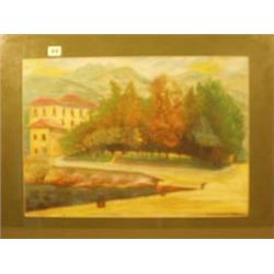 Framed pastel of harbour by R. Eurich, 22x15" £120 - 150...