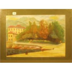 Framed pastel of harbour by R. Eurich, 22x15  £120 - 150...