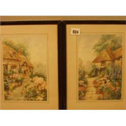 Two framed watercolours of flowers in cottage gardens by L. Stannard, 6x9  £200 - 300...