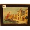Image 1 : Framed oil of Italian quay with boats, by G. Bonardi, 9x7" £20 - 40...