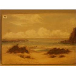 Framed oil of shore scene by D. Sherrin, 24x16" £300 - 400...