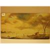 Image 1 : Framed oil on panel of people on frozen river by Schweickardt, 18x10" £200 - 300...