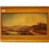 Image 1 : Framed oil of lake scene unsigned, 18x9" £20 - 40...