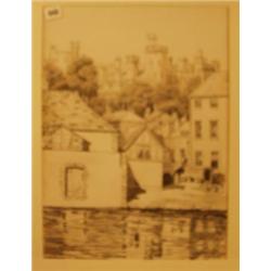 Framed watercolour/ink of Arundel by C. Wood, 14x19" £300 - 400...