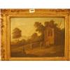 Image 1 : Scottish school landscape oil on canvas in gilded frame, 18th century 16x20" £3000-5000...