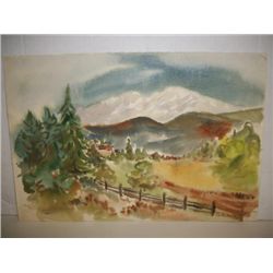 Vintage Watercolor Landscape Signed - Paul Wonner